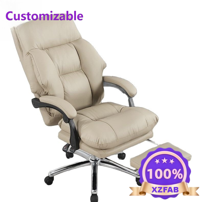 Office Furniture First - เก้าอี้คอมพิวเตอร์รุ่นใหม่ปี 2026 จากโรงงานโดยตรง หนังวัวแท้ชั้นแรก เก้าอี้สำนักงานที่บ้าน ปรับเอนได้
