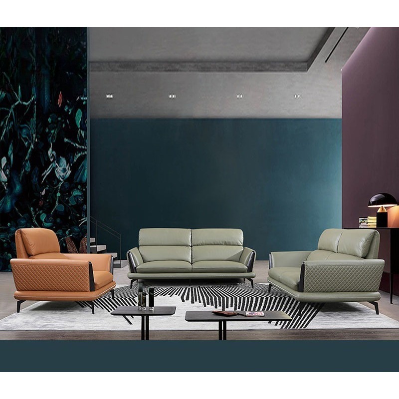 Office Furniture First - โซฟาหนัง, วิลล่าระดับไฮเอนด์, ชั้นหนึ่ง, บ้านหนังวัว, เฟอร์นิเจอร์สำนักงานสามที่นั่งสไตล์มินิมอลแบบอิตาลี,