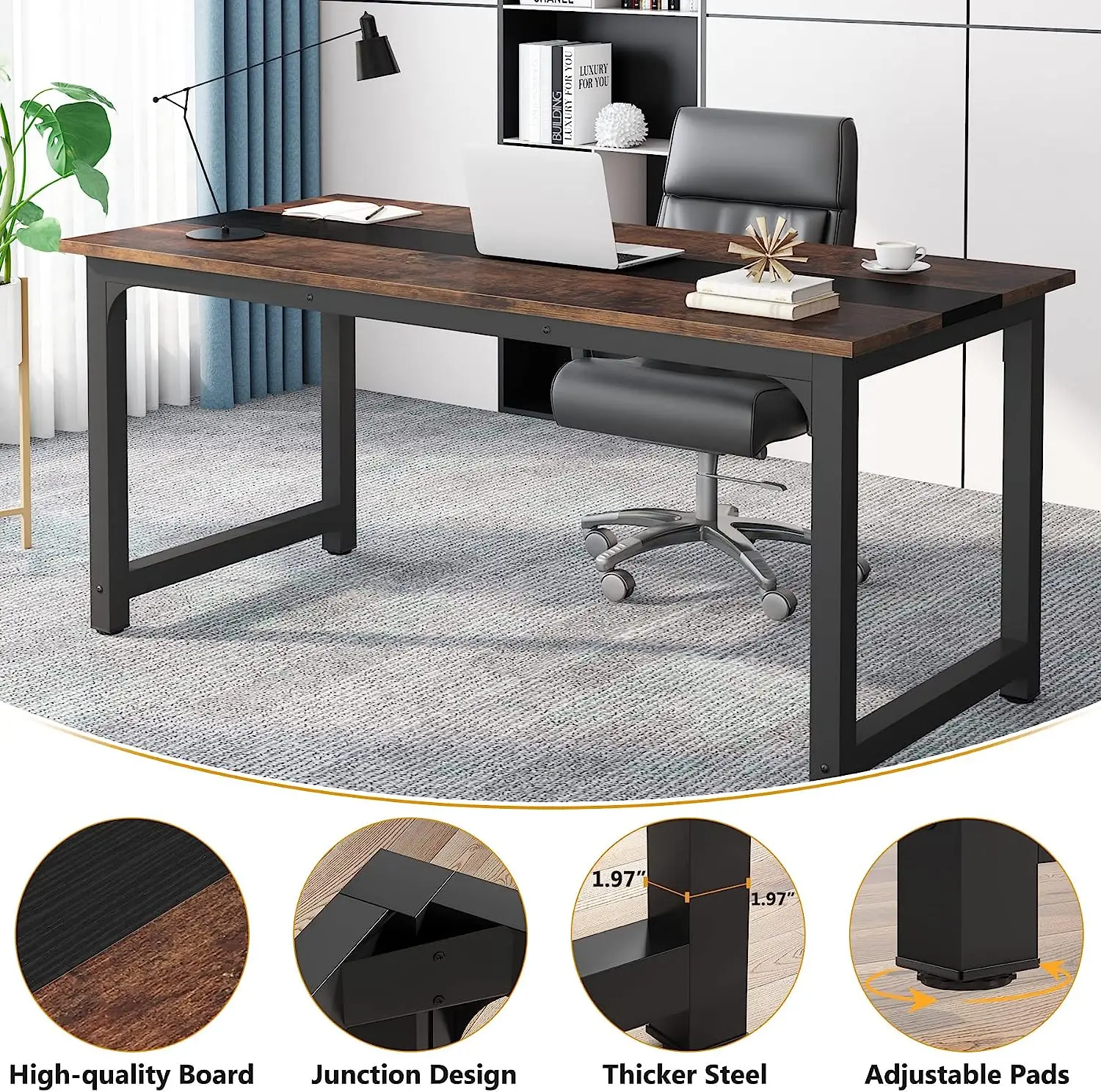 Tribesigns โต๊ะคอมพิวเตอร์สมัย - Office X Furniture บทวิจารณ์และราคา