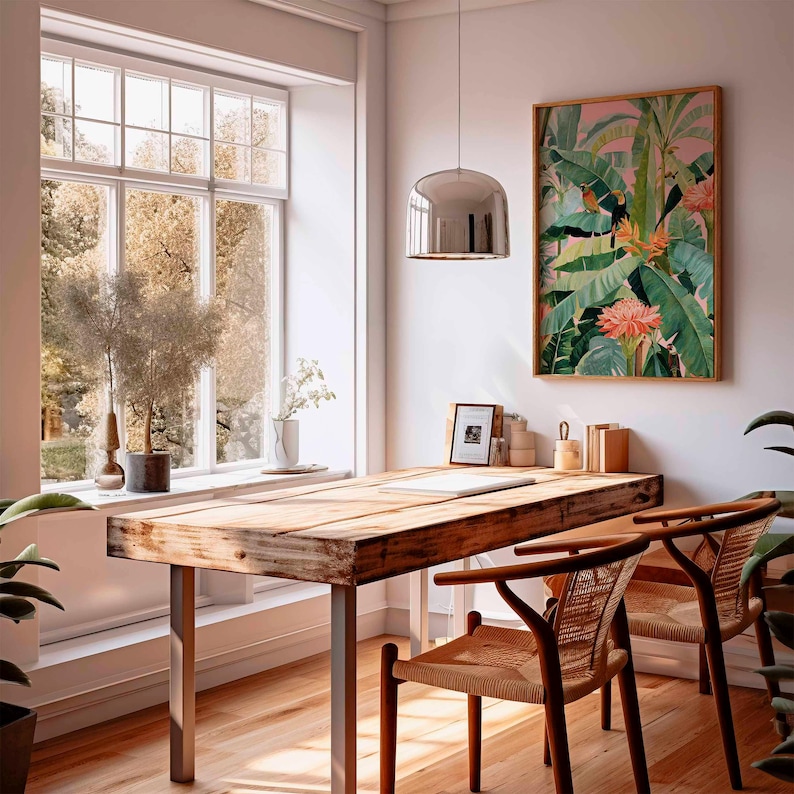 1 ชิ้น โปสเตอร์ผ้าใบลายทรอปิคอ - Office Furniture Layout บทวิจารณ์และราคา