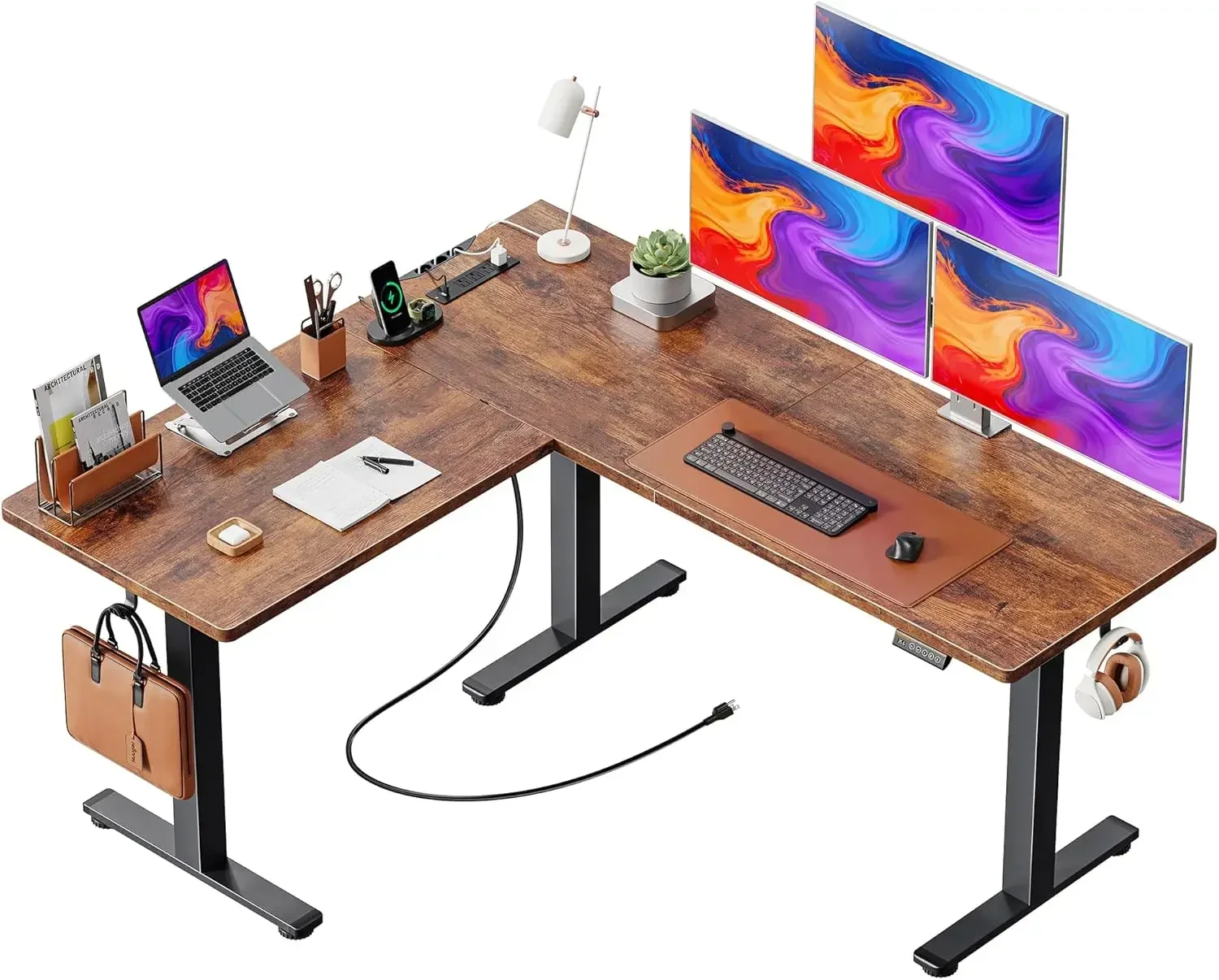โต๊ะทำงานทรงตัว L พร้อมเต้าเสี - Office X Furniture บทวิจารณ์และราคา