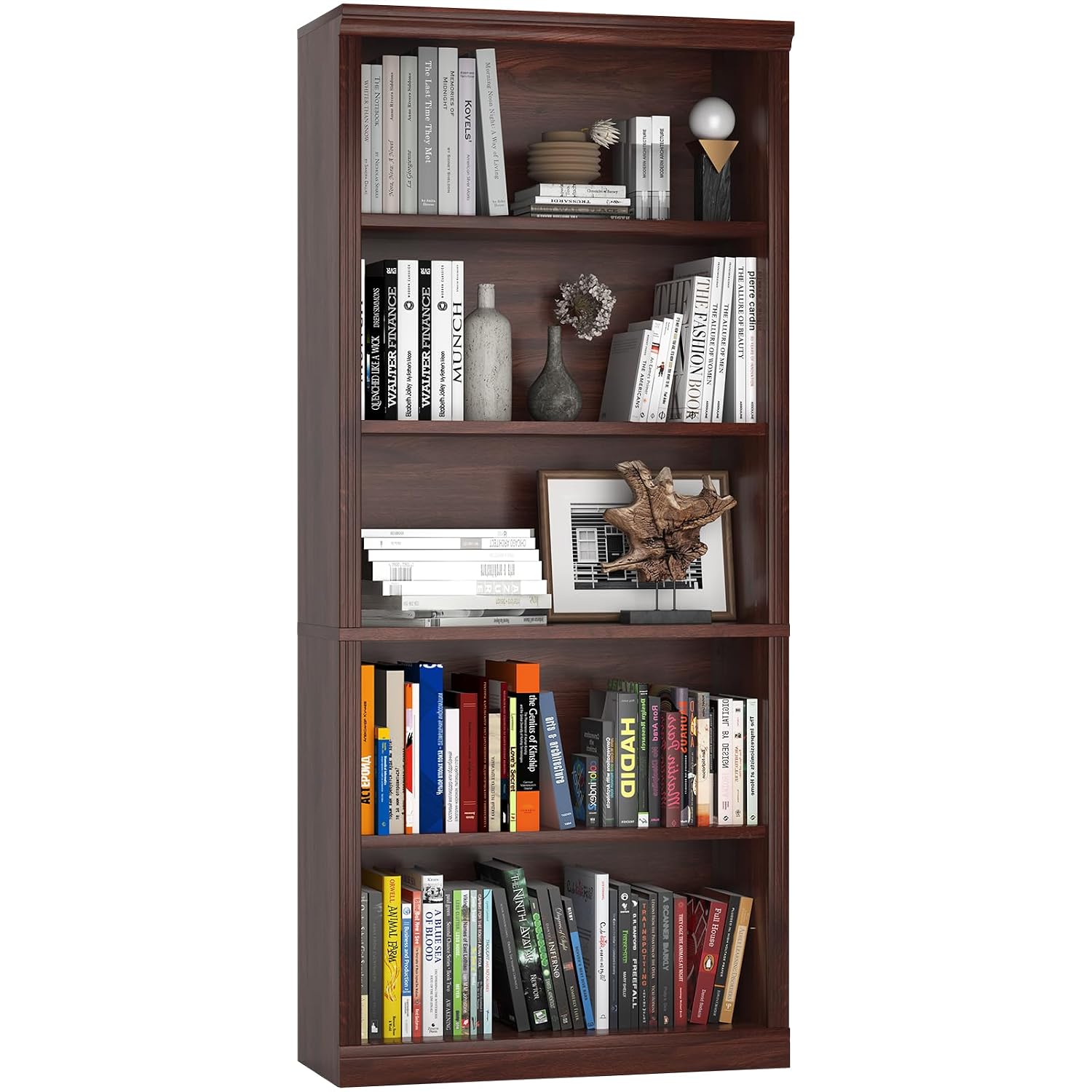 ชั้นวางหนังสือไม้ 5 ชั้น พร้อม - Office X Furniture บทวิจารณ์และราคา