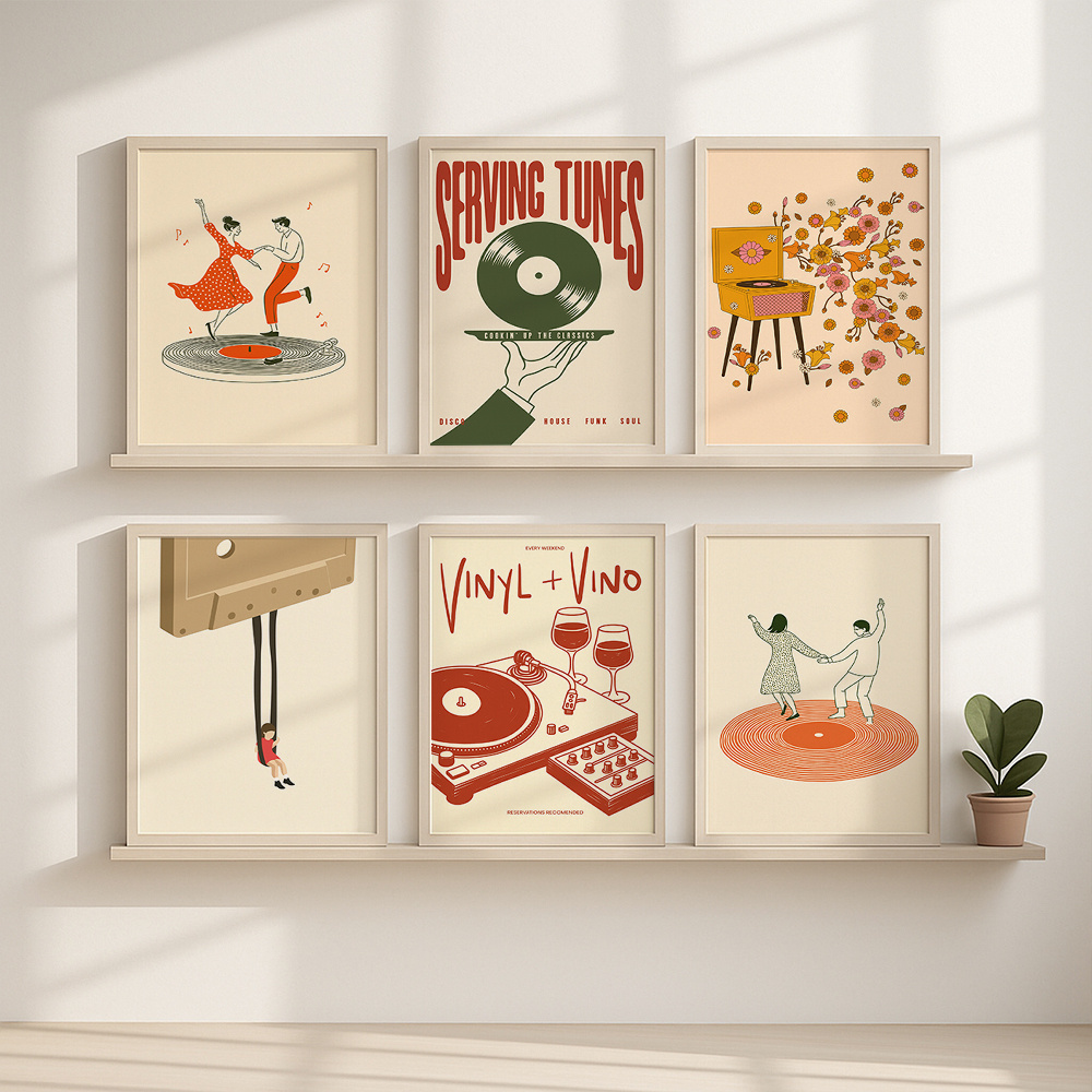 โปสเตอร์ผ้าใบลายดนตรีวินเทจ 1  - Office Furniture Layout บทวิจารณ์และราคา